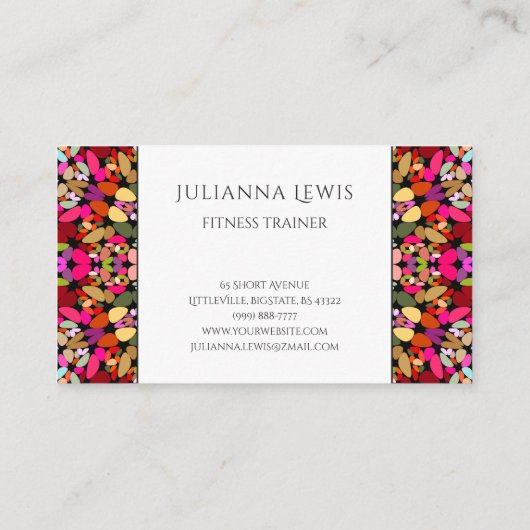 カラフルな花の曼荼羅 名刺 (裏面)