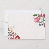 カラフルな花の植物モダンスペインウェディング 出欠カード (裏面)