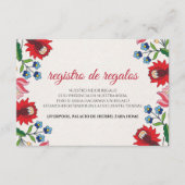 カラフルな花の植物モダンスペイン結婚式 エンクロージャーカード (正面)