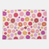 カラフルな花の模様 キッチンタオル (横)