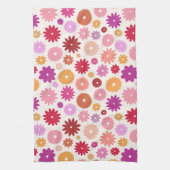 カラフルな花の模様 キッチンタオル (縦)