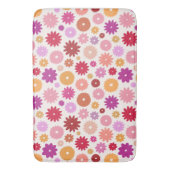 カラフルな花の模様 バスマット (正面縦)