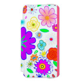 カラフルな花の模様 INCIPIO iPhoneウォレットケース (フォリオ 正面)