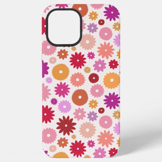 カラフルな花の模様 iPhoneケース (裏面)