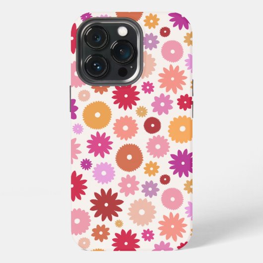 カラフルな花の模様 iPhoneケース (裏面)