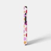 カラフルな花の模様 iPhoneケース (左側面)