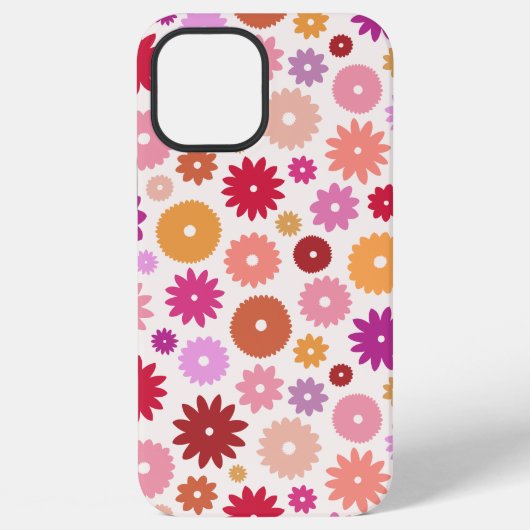 カラフルな花の模様 iPhoneケース (裏面)
