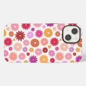 カラフルな花の模様 iPhoneケース (裏面横)