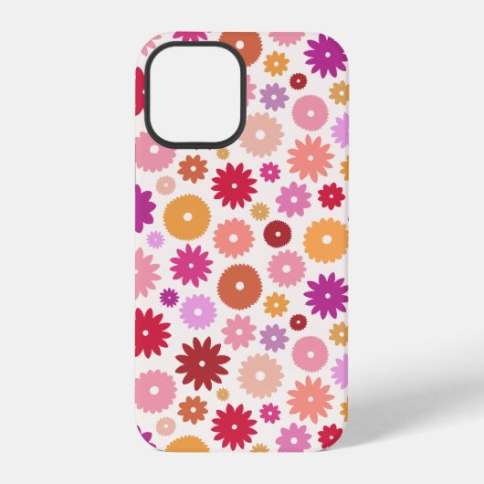 カラフルな花の模様 iPhoneケース (裏面)