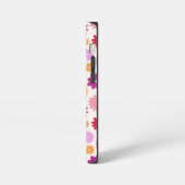 カラフルな花の模様 iPhoneケース (左側面)