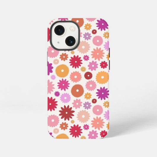 カラフルな花の模様 iPhoneケース (裏面)