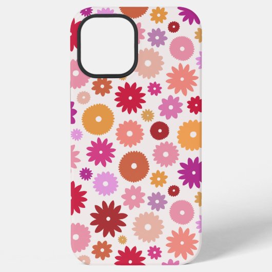 カラフルな花の模様 iPhoneケース (裏面)