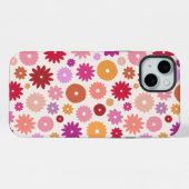 カラフルな花の模様 iPhoneケース (裏面横)