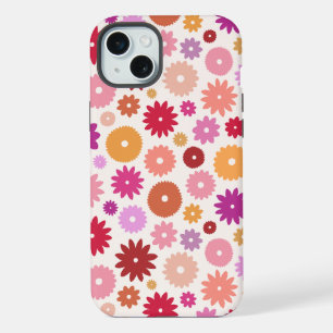 カラフルな花の模様 iPhone 15 PLUSケース
