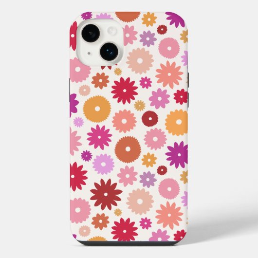 カラフルな花の模様 iPhoneケース (裏面)
