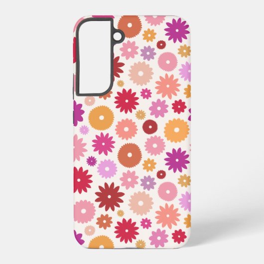 カラフルな花の模様 SAMSUNG GALAXYケース (裏面)