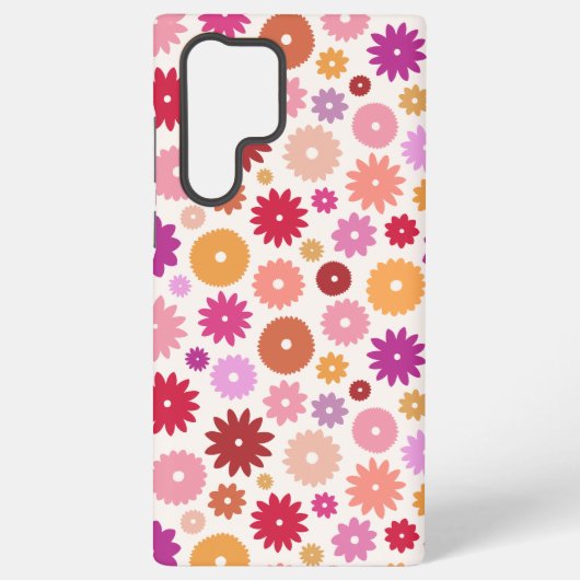 カラフルな花の模様 SAMSUNG GALAXYケース (裏面)
