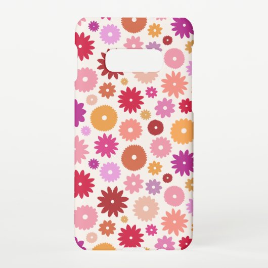 カラフルな花の模様 SAMSUNG GALAXYケース (裏面)