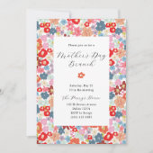 カラフルな花の母の日のブランチ 招待状 (正面)