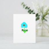 カラフルな花の水彩画に名前テキストを追加 招待状 (スタンド正面)