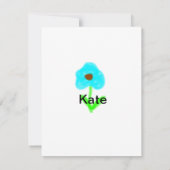 カラフルな花の水彩画に名前テキストを追加 招待状 (裏面)