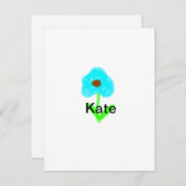 カラフルな花の水彩画に名前テキストを追加 招待状 (正面/裏面)