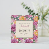 カラフルな花の水彩画のブーケ - ブライズメイド 招待状 (スタンド正面)