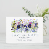 カラフルな花の水彩画ウェディング セーブザデート (スタンド正面)