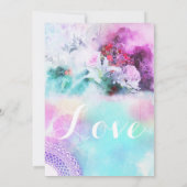 カラフルな花の水彩画 ウェディング 招待状 (裏面)