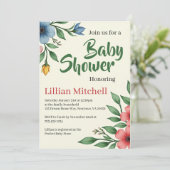 カラフルな花の水彩画 ベビーシャワーの招待状 招待状 (スタンド正面)