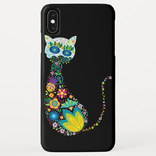 カラフルな花の猫 Case-Mate iPhoneケース (裏面)