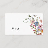 カラフルな花の結婚式の詳細カード エンクロージャーカード (裏面)