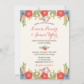 カラフルな花の結婚式招待状 招待状 (正面)