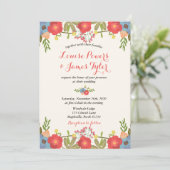 カラフルな花の結婚式招待状 招待状 (スタンド正面)