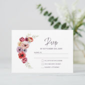 カラフルな花の結婚式RSVP 出欠カード (スタンド正面)