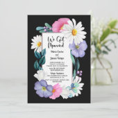 カラフルな花の結婚披露宴の招待状 招待状 (スタンド正面)