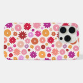 カラフルな花の繰り返しパターン iPhoneケース (裏面横)