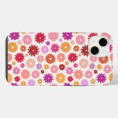 カラフルな花の繰り返しパターン iPhoneケース (裏面横)