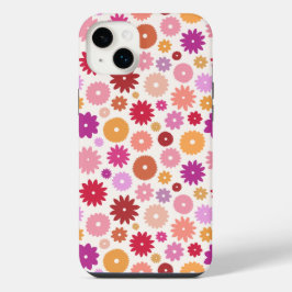 カラフルな花の繰り返しパターン iPhone 14 PLUSケース