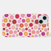 カラフルな花の繰り返しパターン iPhoneケース (裏面横)