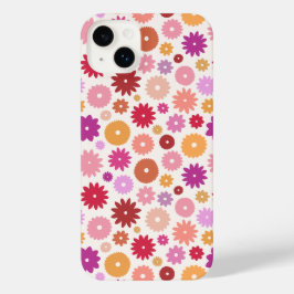 カラフルな花の繰り返しパターン iPhone 14 PLUSケース