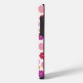 カラフルな花の繰り返しパターン iPhoneケース (左側面)