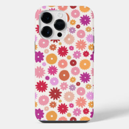 カラフルな花の繰り返しパターン iPhone 14 PRO MAXケース