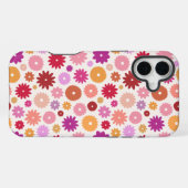 カラフルな花の繰り返しパターン iPhoneケース (裏面横)