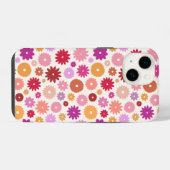 カラフルな花の繰り返しパターン iPhoneケース (裏面横)