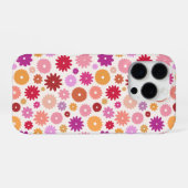 カラフルな花の繰り返しパターン iPhoneケース (裏面横)