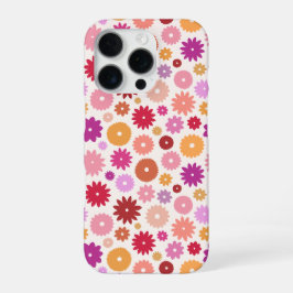カラフルな花の繰り返しパターン iPhone 16 PROケース