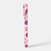 カラフルな花の繰り返しパターン iPhoneケース (左側面)