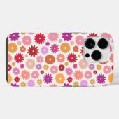 カラフルな花の繰り返しパターン iPhoneケース (裏面横)