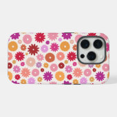 カラフルな花の繰り返しパターン iPhoneケース (裏面横)